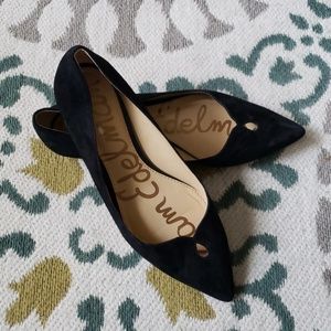 Sam Edelman Ruby Suede Black Pointed Flat - 6.5